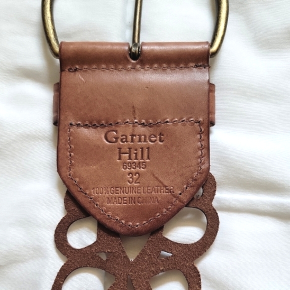 Garnet Hill Brown Cutout Leather Belt - Picture 2 of 3